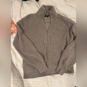 Quince Australian Merino Wool half Zip in Malted toffee